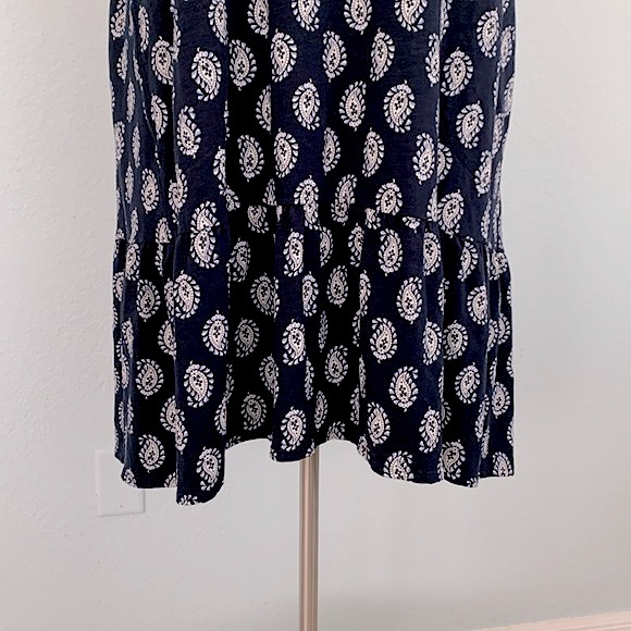 J Jill Flounced Elliptical Knit Paisley Print Dress - Picture 7 of 15